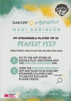 2019 Tap 'N' Play Suncorp Super Netball - #Teamgirls #TG-05 Madi Robinson Back